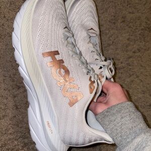 Hoka Women's Cream and Gold Athletic Shoes